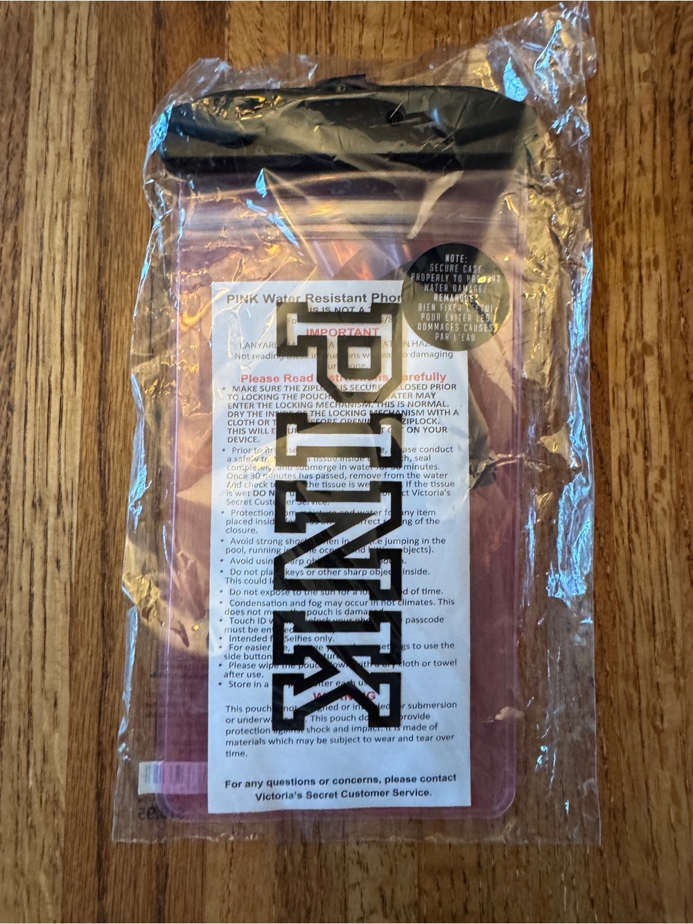 NWT Victoria’s Secret PINK Water Resistant Phone Pouch - Clear / Pink